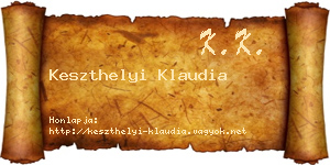 Keszthelyi Klaudia névjegykártya